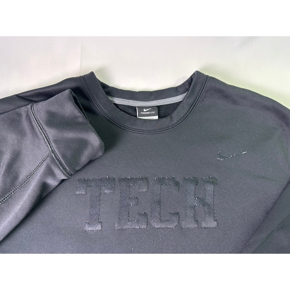 Nike Therma-FIT Tech Sweatshirt Mens 2XL Black Fleece Crewneck Training Pullover